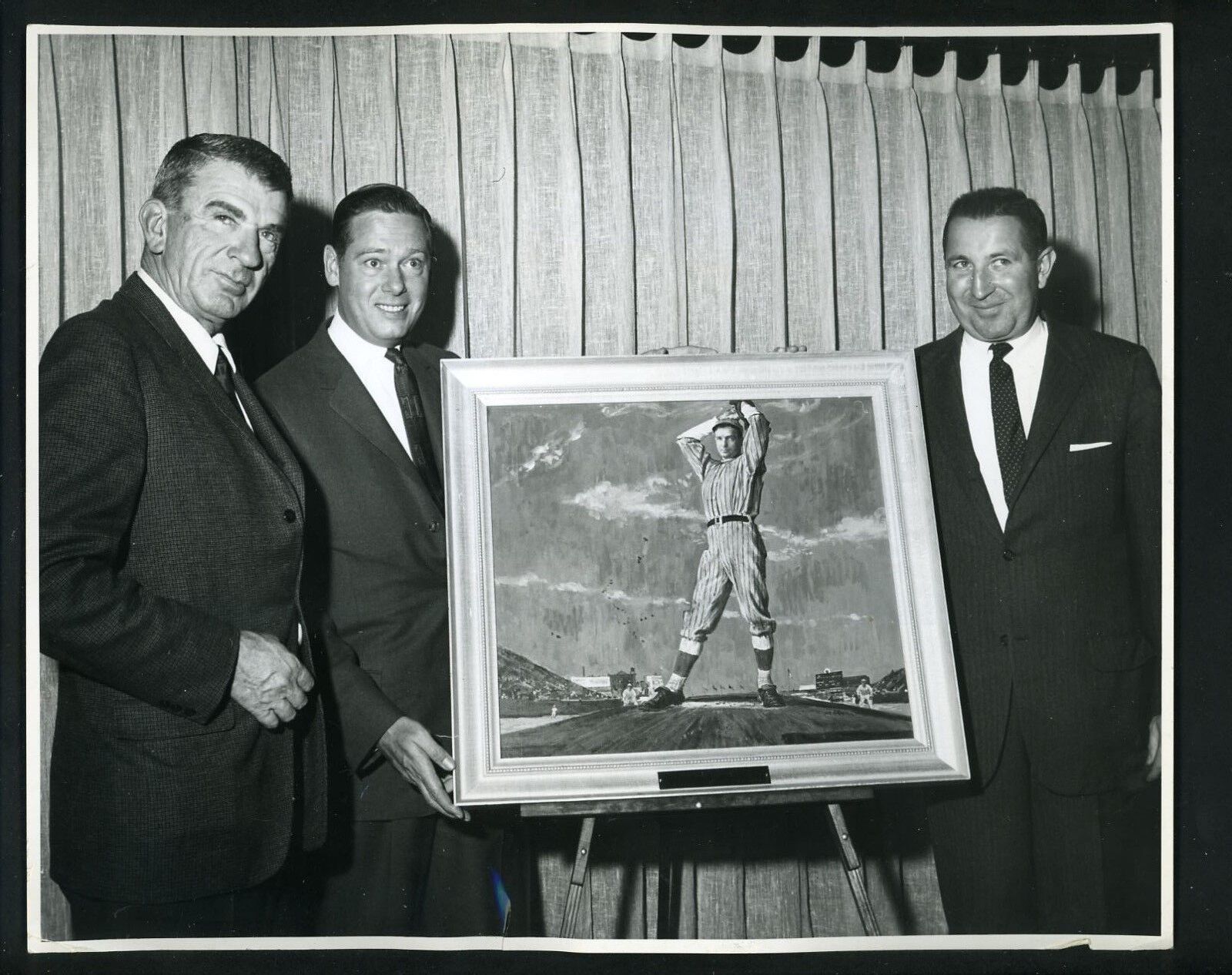 Carl Hubbell painting of Christy Mathewson 1963 Press Photo Poster painting Giants William Bird