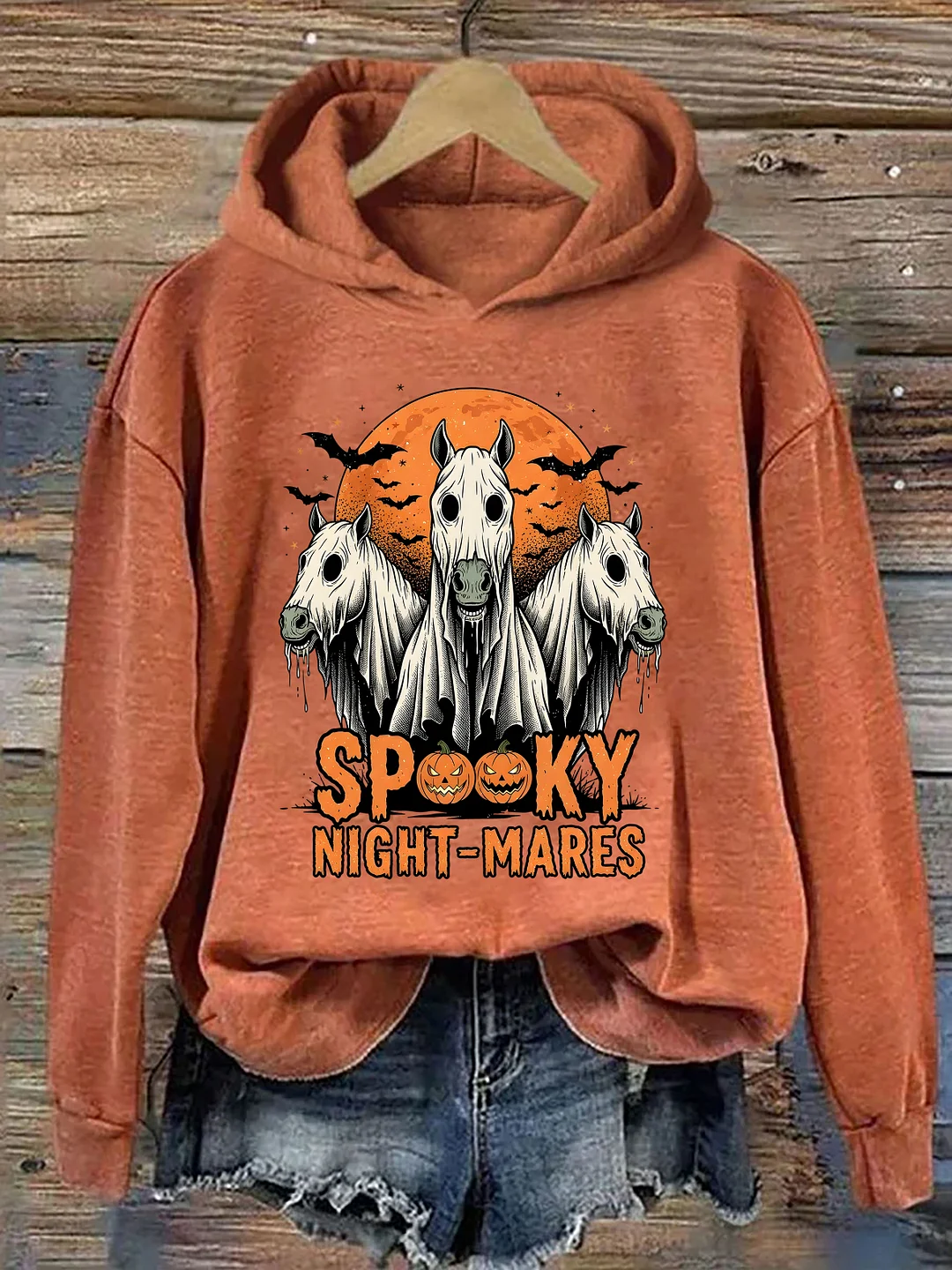 Halloween Spooky Ghost Horse Hoodie