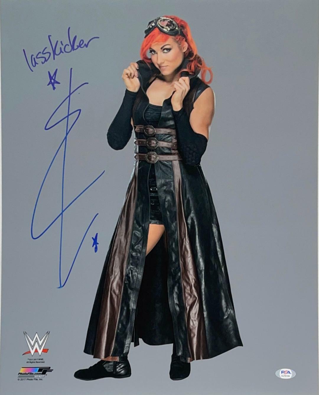 WWE BECKY LYNCH HAND SIGNED AUTOGRAPHED 16X20 Photo Poster painting WITH PROOF AND PSA DNA COA