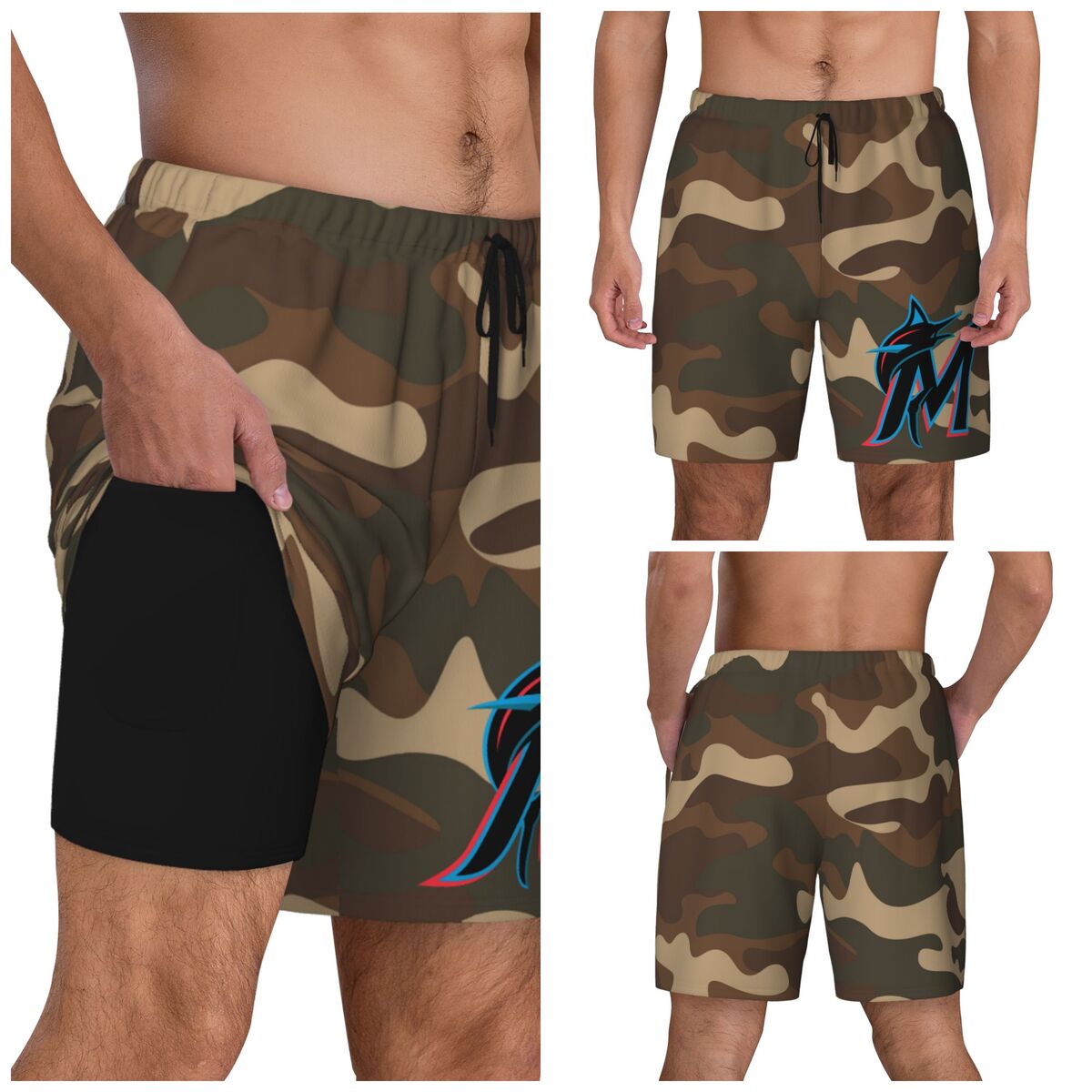 Miami Marlins Camo Men's Swim Shorts