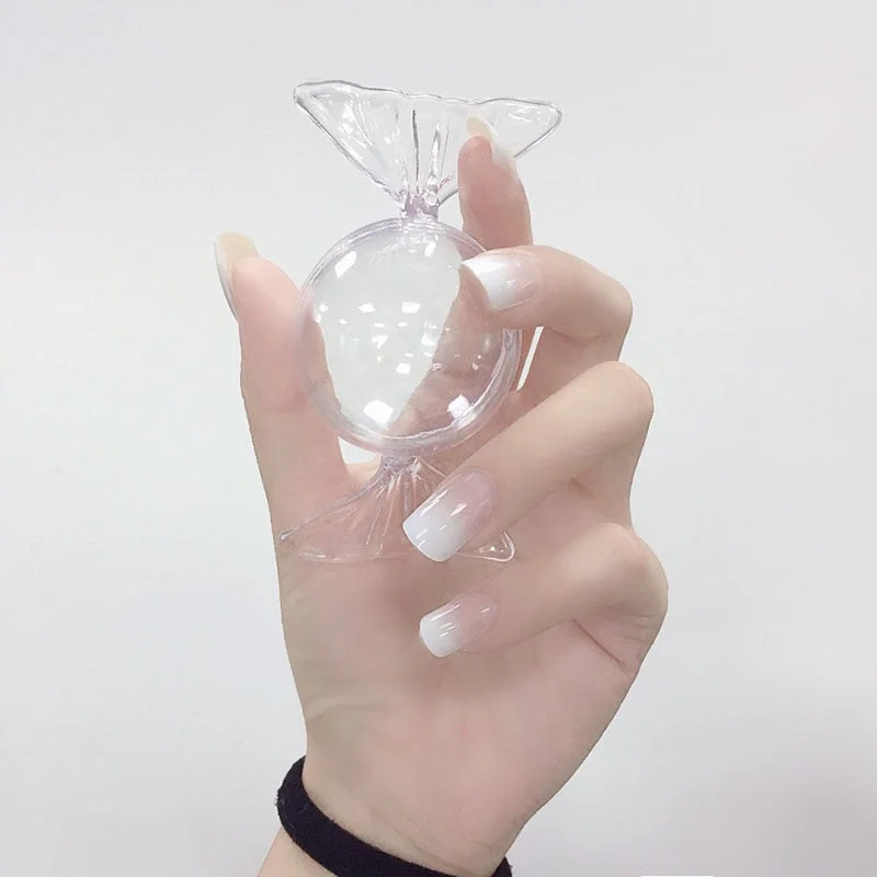 24pcs/boxed White Gradient Square Head acrylic press on nails Solid Color short artificial nails with glue for girls DIYnail art-Nail Inspo