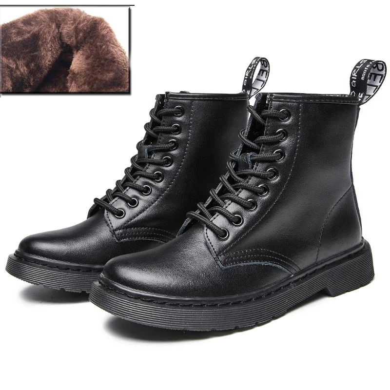 Women Boots Soft Leather Shoes Woman White Ankle Boots Motorcycle Boots Female Autumn Winter Shoes Punk Botas Mujer 2020 Spring