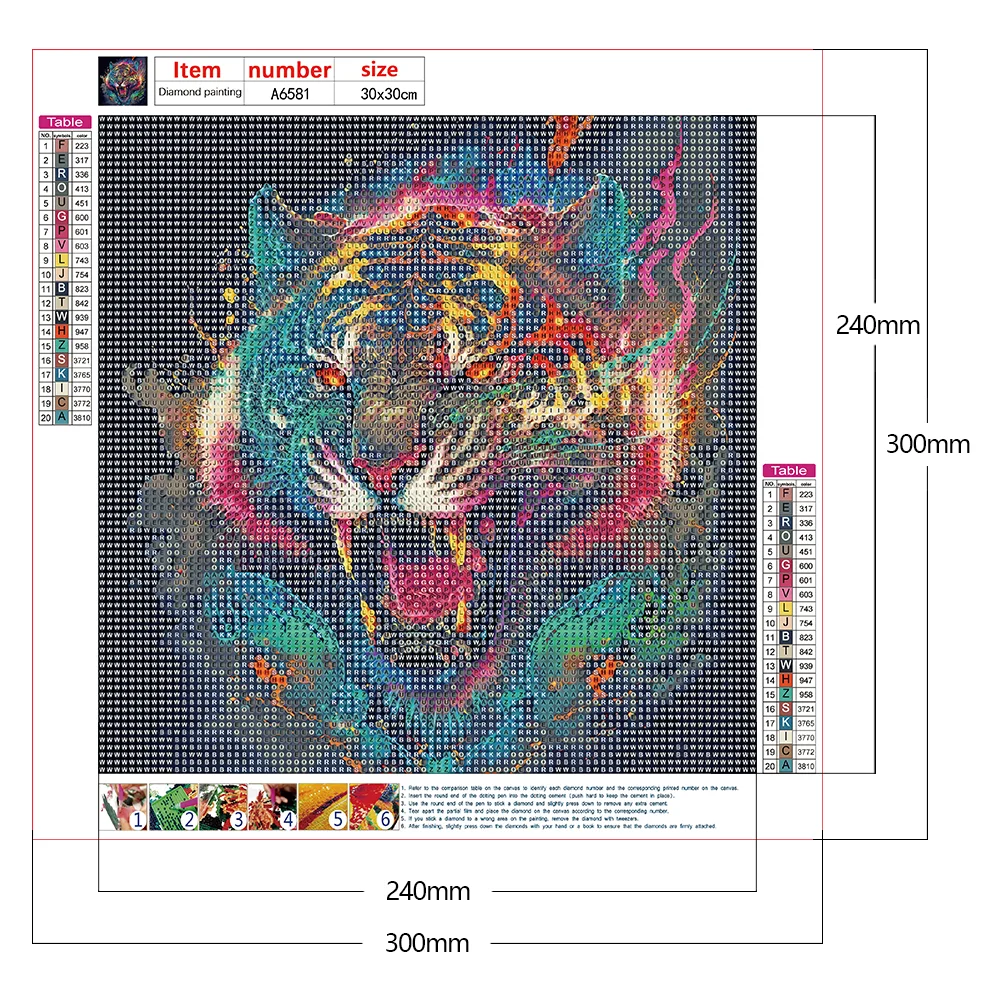 Diamond Painting - Full Round Drill - Tiger(30*30cm)