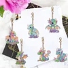 6Pcs DIY Diamond Painting Dragon Keychain