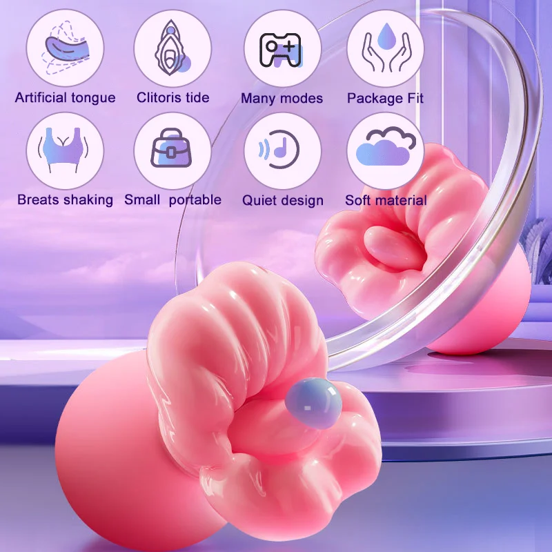 Adjustable Intensity Rose Kiss Breast Vibrator with Nipple Clamps