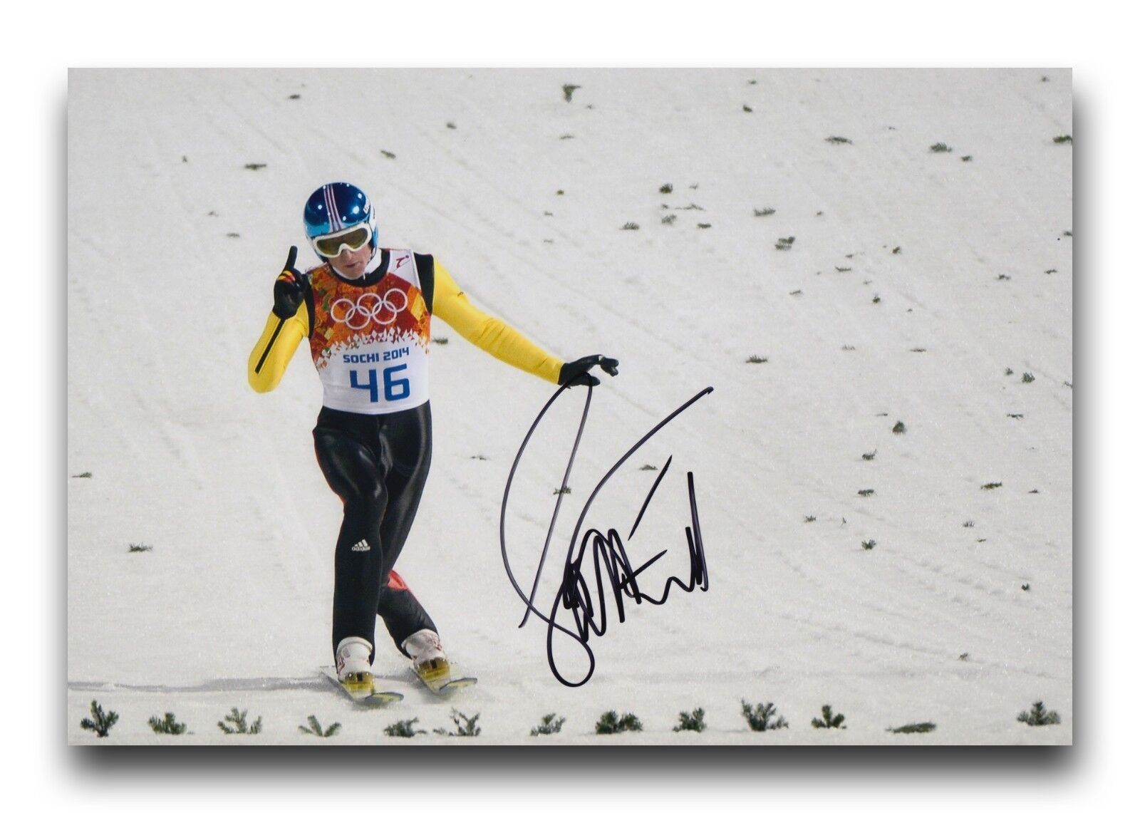 SEVERIN FREUND HAND SIGNED 12X8 Photo Poster painting SKI JUMPING 4.