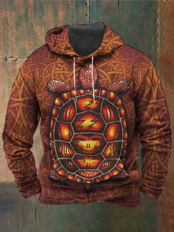Unisex Skull Terrapin Print Heavyweight Hoodies