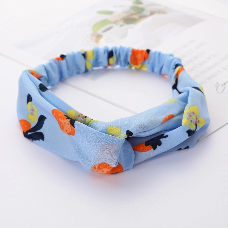 Women’s Lady Polka Dots Flower Cloth Hair Band