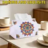 DIY PU Diamond Painting Tissue Box Kit Desktop Tissue Holder with Rhinestone Diamond Desk Decorative Tissue Box for Adults Desktop Storage Organizer (Mandala)