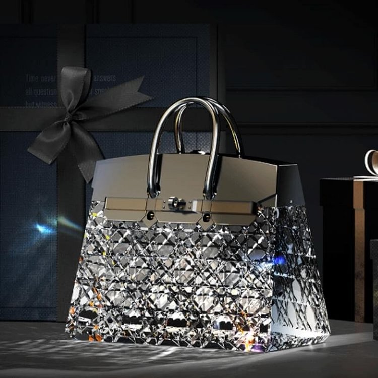 Handmade Custom Modern Luxury Rechargeable Crystal Bag Lamp - Appledas