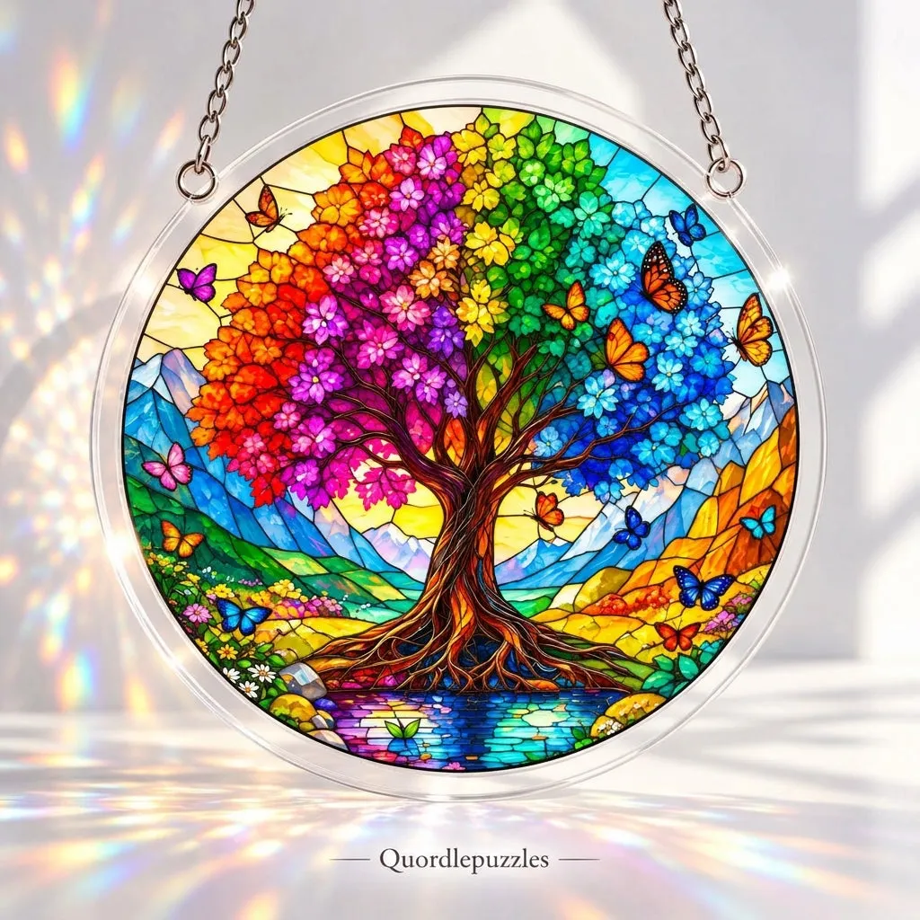 Tree of Life Stained Glass Suncatcher Puzzle