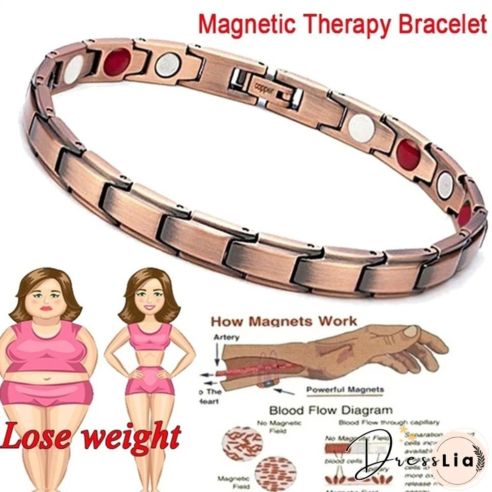 Womens Healthy Magnetic Therapy Bracelet Copper/Gold/Silver/black Magnetic Therapy Bracelet Pain Relief for Arthritis and Carpal Tunnel