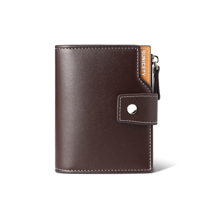 Men's Leather Cropped Bi-Fold Wallet