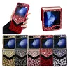 Suitable for Samsung Z Flip folding screen flash stone splicing leopard print zfold soft edge mobile phone case