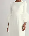 Reign Feather-Trimmed Crepe Gown