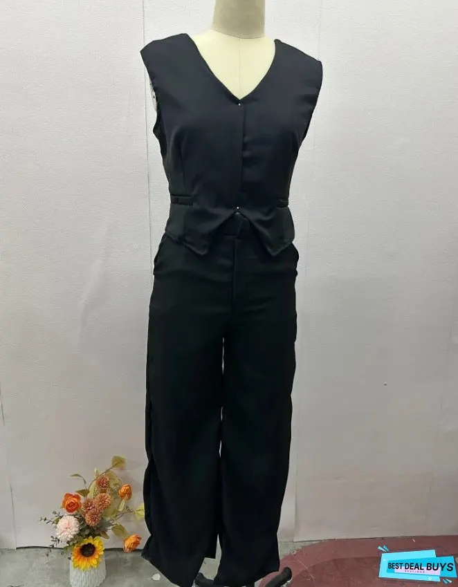 Women's Summer Solid Color Fashion Backless High Clothing