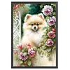 Flowers Pomeranian-11CT Counted Cross Stitch 40*60cm/15.75*23.62in(Big Size)