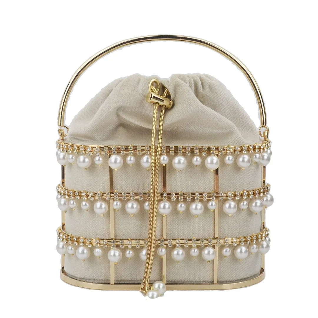 20 Luxury Fashion Designer Pearl petal Tote Bags Women crystal Box cage bag Chain Shoulder Bags Ladies Crossbody Bags Z01