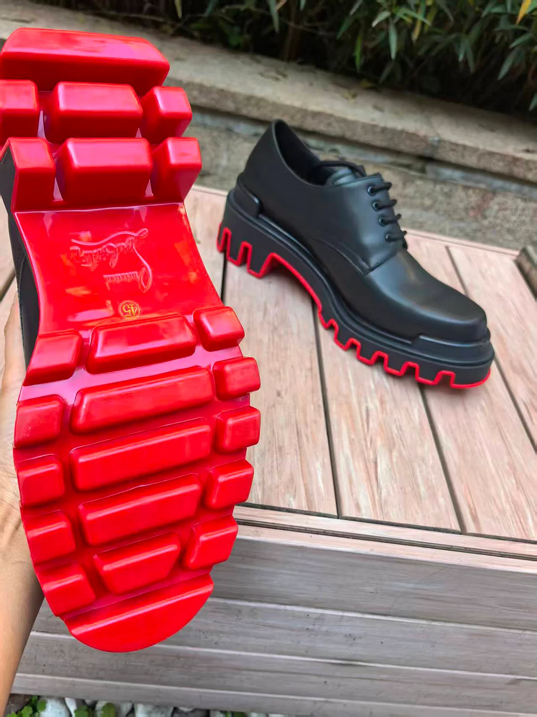 Merumote 30mm Gentleman's Oxford Shoes Wavy Red bottom Classic Formal Shoes-MERUMOTE