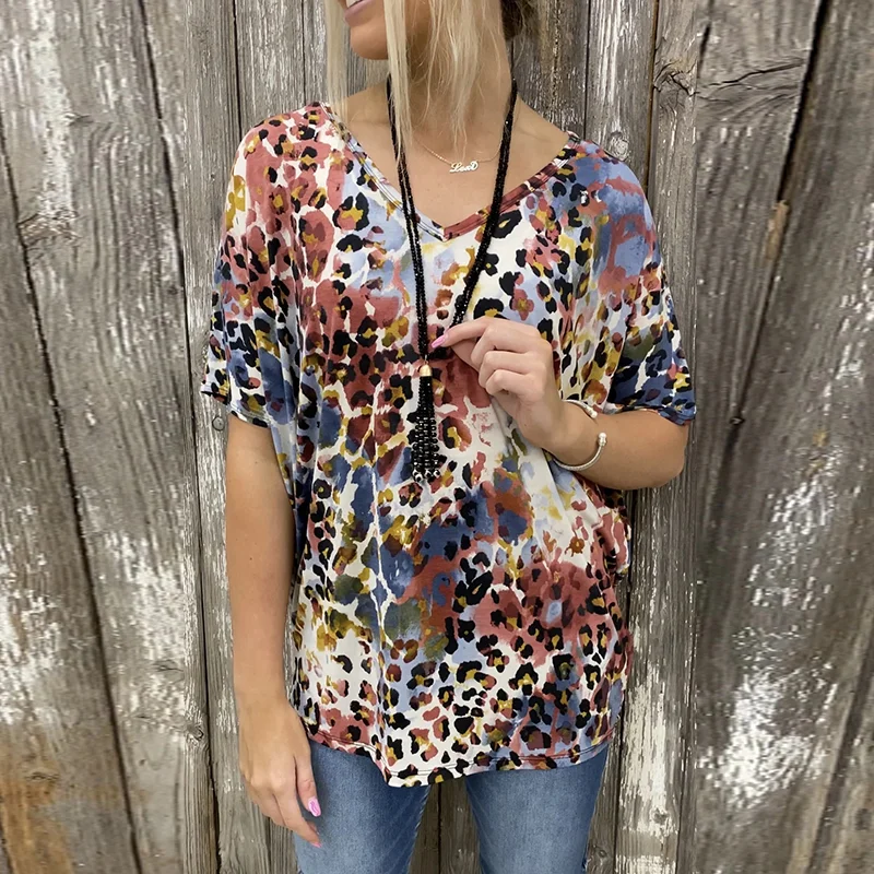 Gradient Leopard Print T-Shirt