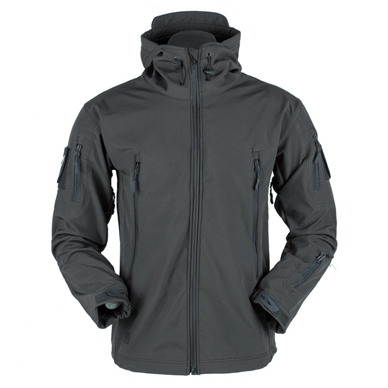 Mens Outdoor Thicken Warm Coat Fleece Jacket Windproof Waterproof Breathable Hooded Jacket