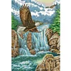 >SALE<Full Embroidery Cotton Thread 11CT Printed Waterfall Eagle Cross Stitch 50x70cm