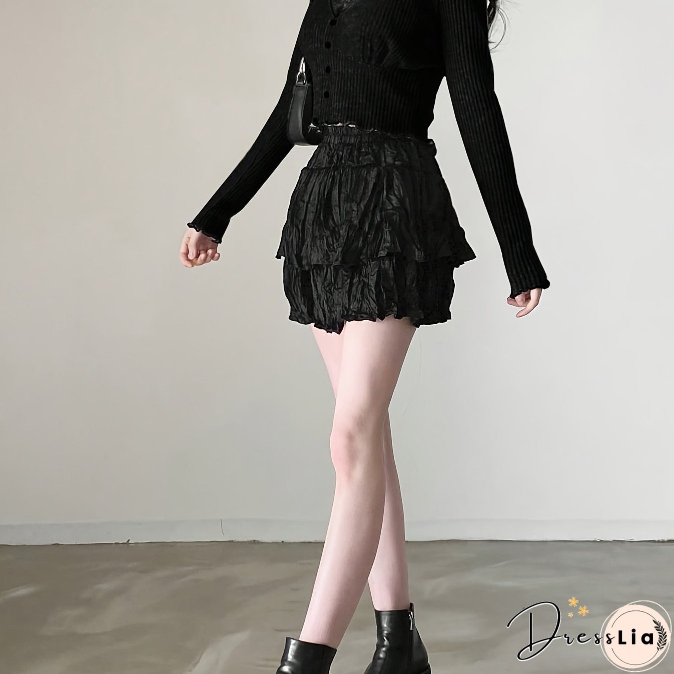 Contrast Lace Trim V-neck Crop Top, Y2K Lettuce Trim Long Sleeve T-shirt, Women's Clothing