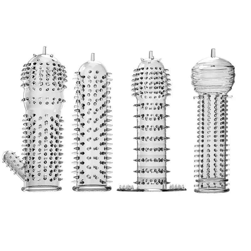 4 Type Reusable Condom Penis Extender Sleeve Delay Ejaculation Sex Toys for Men Sex Products