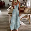 2021 Summer Tropical Print Halter Backless Maxi Dress