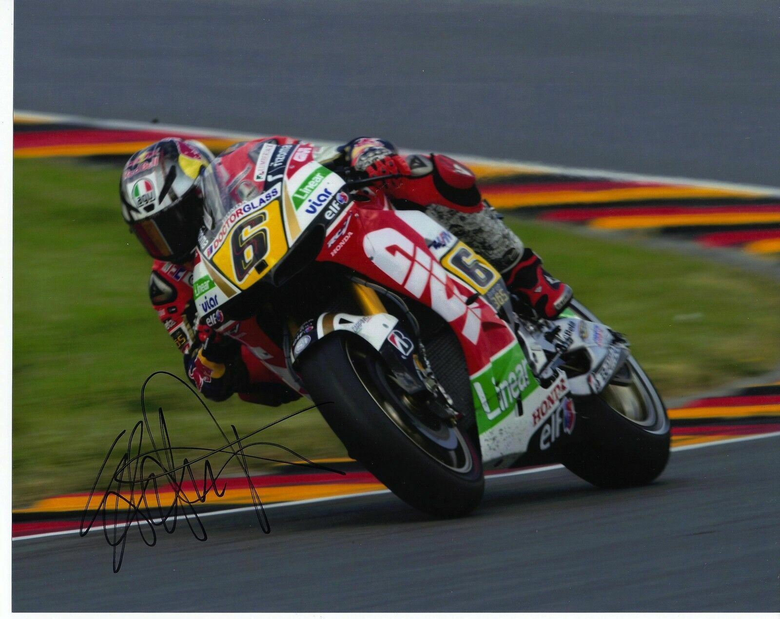 Stefan BRADL 10x8 Photo Poster painting SIGNED MOTOGP HONDA Autograph Silverstone RARE (3509)