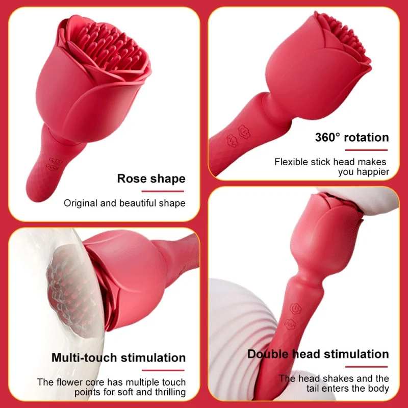 Blossa – Dual-ended Flower Vibrator, Soft Brush Head & G-spot Wand For Double Sensation