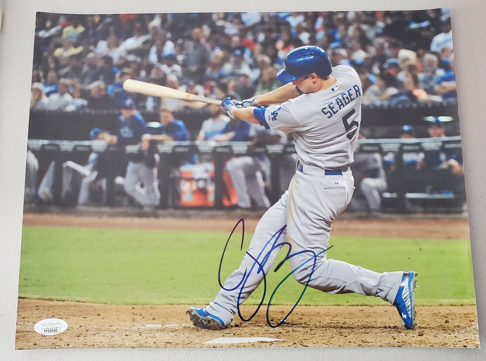 Autographed COREY SEAGER 11x14 Los Angeles Dodgers Photo Poster painting with JSA COA