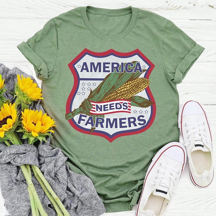 ANB - America needs farmers village life Retro Tee -04055