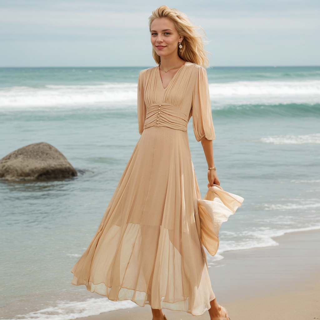 Women's Silk Chiffon Dresses Elegant For Wedding Guest REAL SILK LIFE