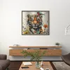Tiger-14CT Stamped Cross Stitch 50*45cm/19.69*17.72in