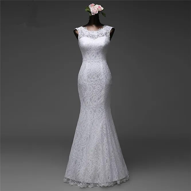 Charming Bateau Floor-Length Mermaid Wedding Dress with Exquisite Lace Appliques
