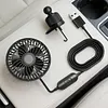 USB Powered Car Fan Vent Clip Car Cooling Fan 3 Speeds Quiet Brushless Motor 360 Rotatable for Sedan SUV RV Pickup Truck Van