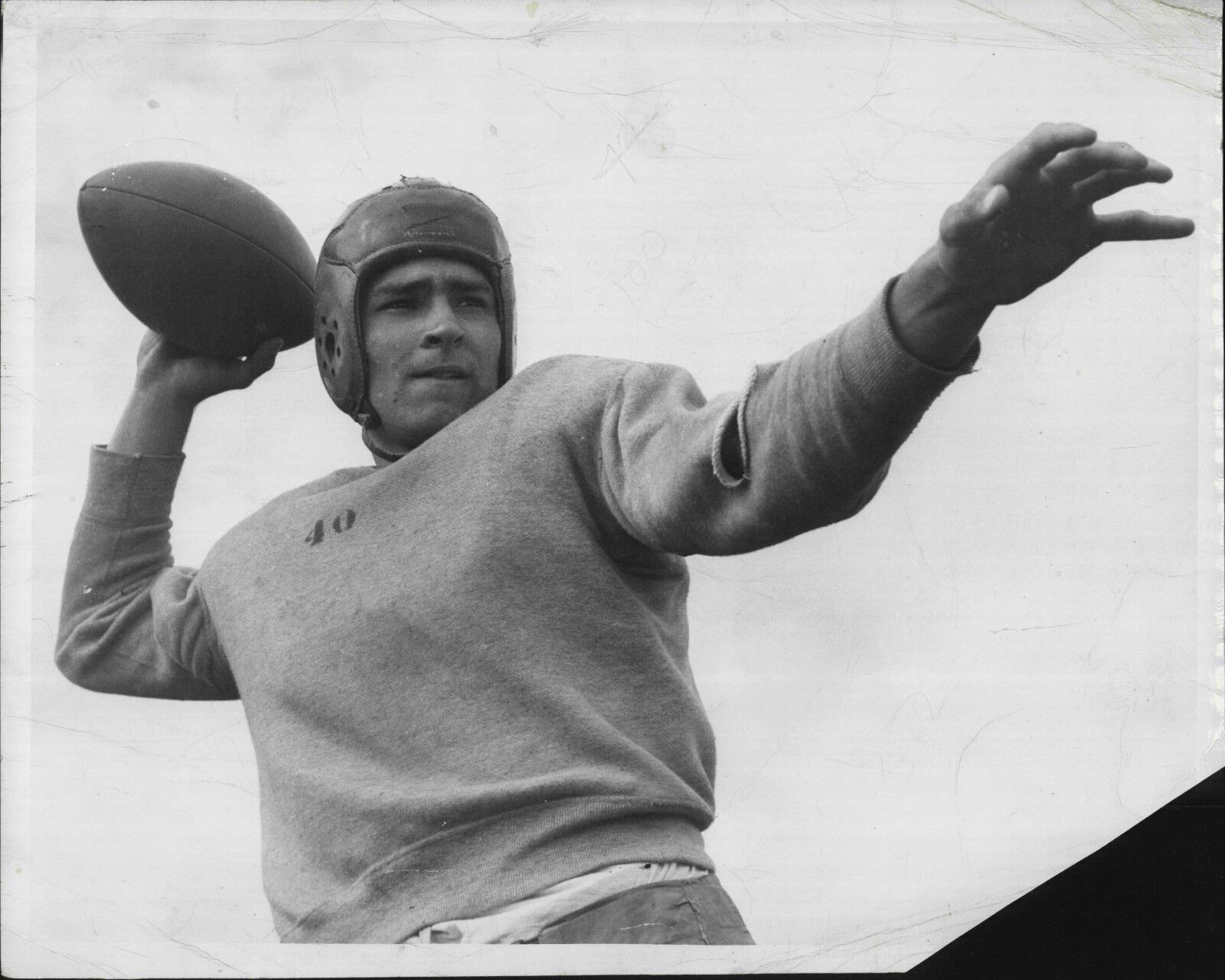 Don Sovell passing the football for Washburn 1945 Press Wire Photo Poster painting