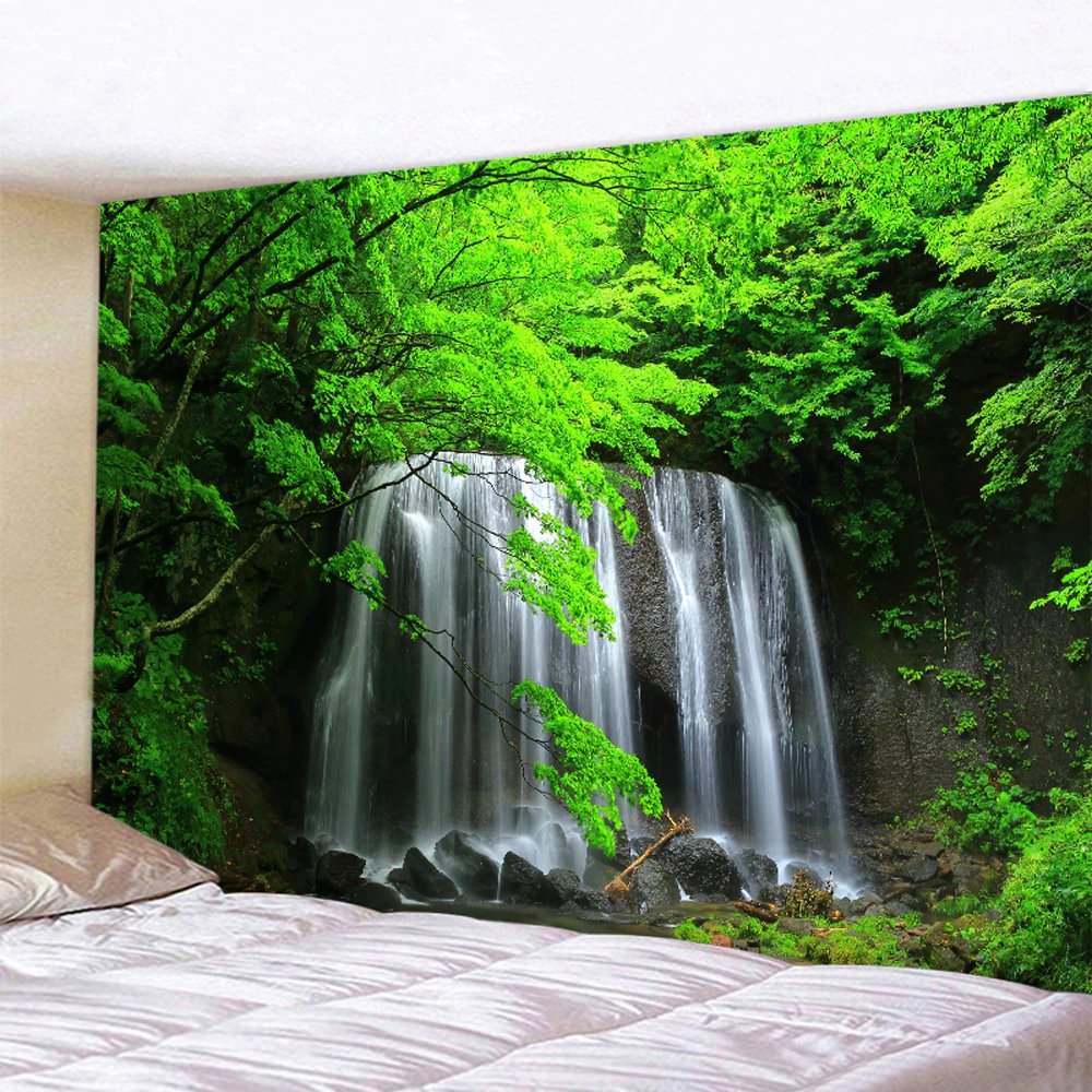 Nigikala waterfall forest home art tapestry Hippie Bohemian decoration large bed sheet background wall sofa blanket