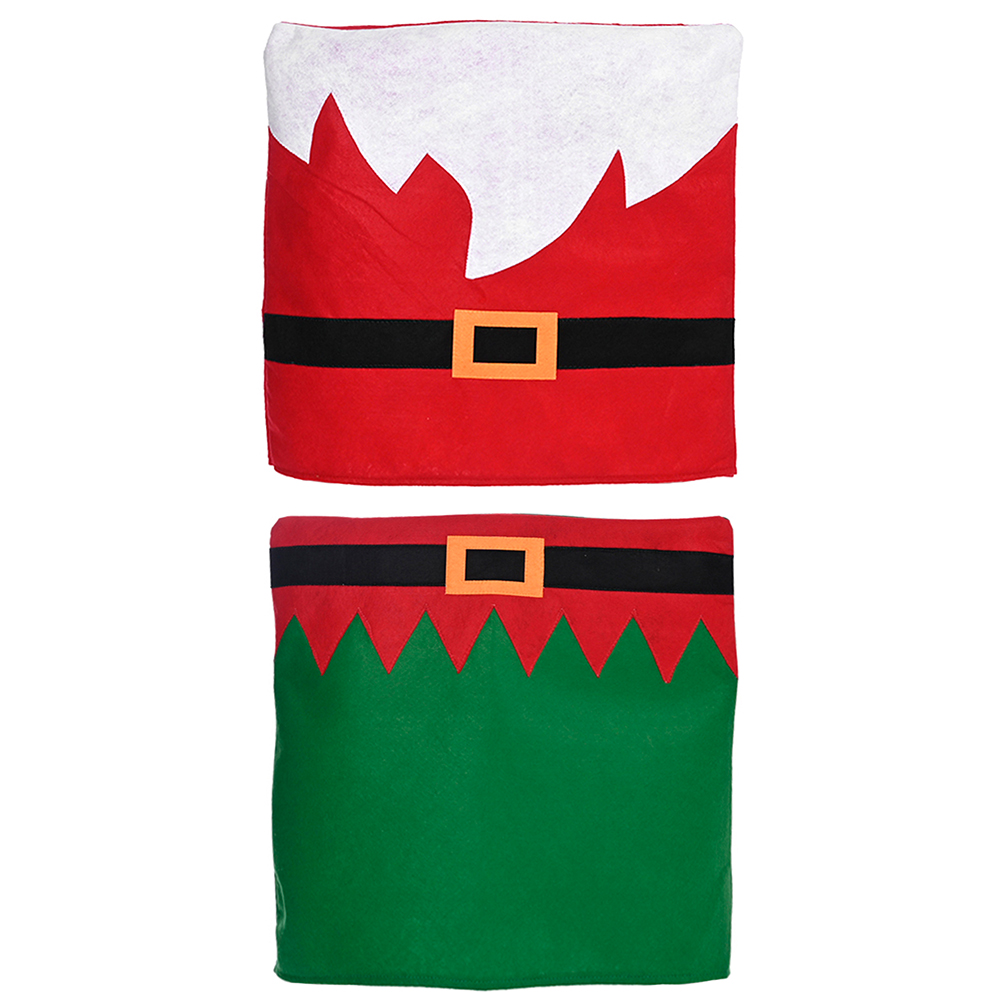 

Christmas Chair Cover with Belt Xmas Stretch Back Seat Case Stool Slipcover, Green, 501 Original
