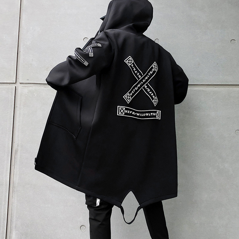 Men's Casual Printed Hooded Cardigan Jacket / TECHWEAR CLUB / Techwear