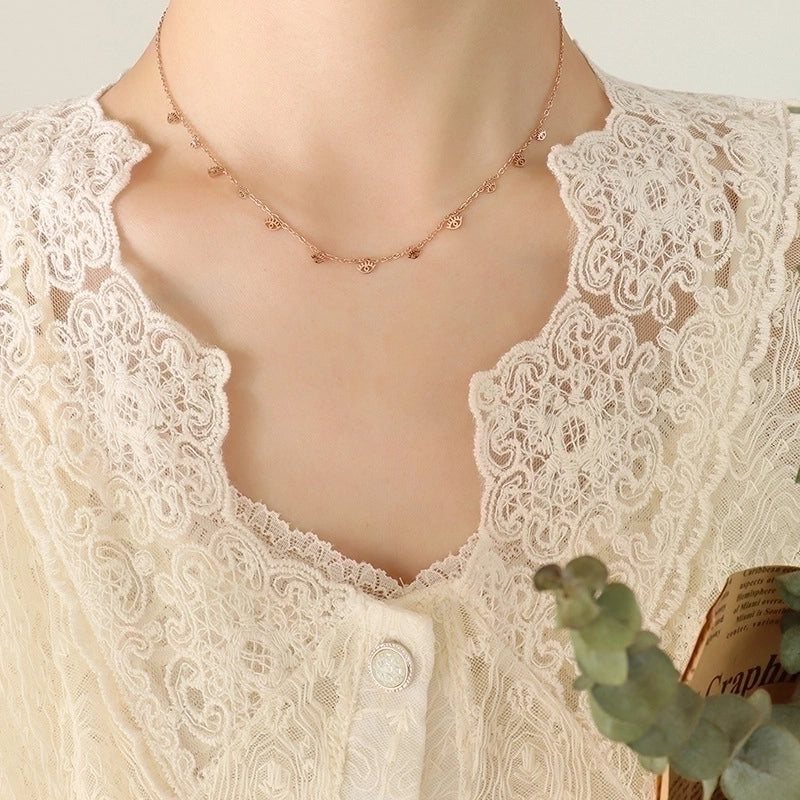 Elegant Geometric 304 Stainless Steel 18K Gold Plated Pendant Necklace