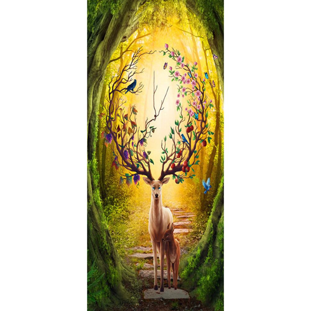 

40x85cm Round Drill Diamond Painting-Elk, 501 Original
