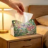 DIY Diamond Art Tissue Box Holder Butterflies and Flowers PULeather Diamond Art Desktop Organizer Resin Rhinestone Storage Organizers Gem Art Home Office Decor Craft Gift for Women