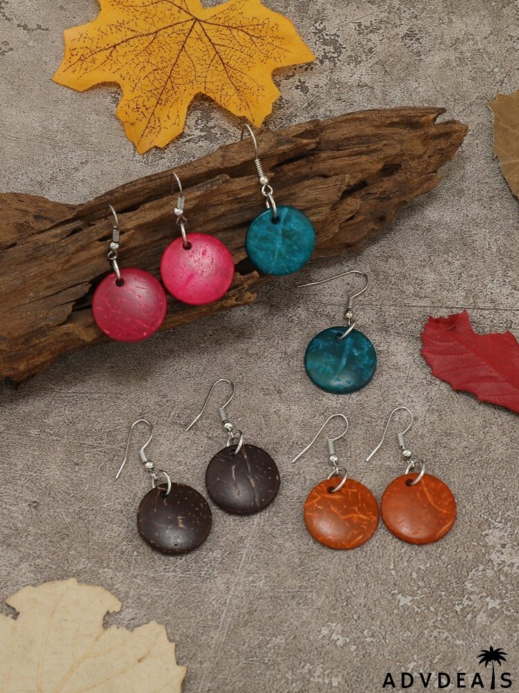 4pairs Round Drop Earrings