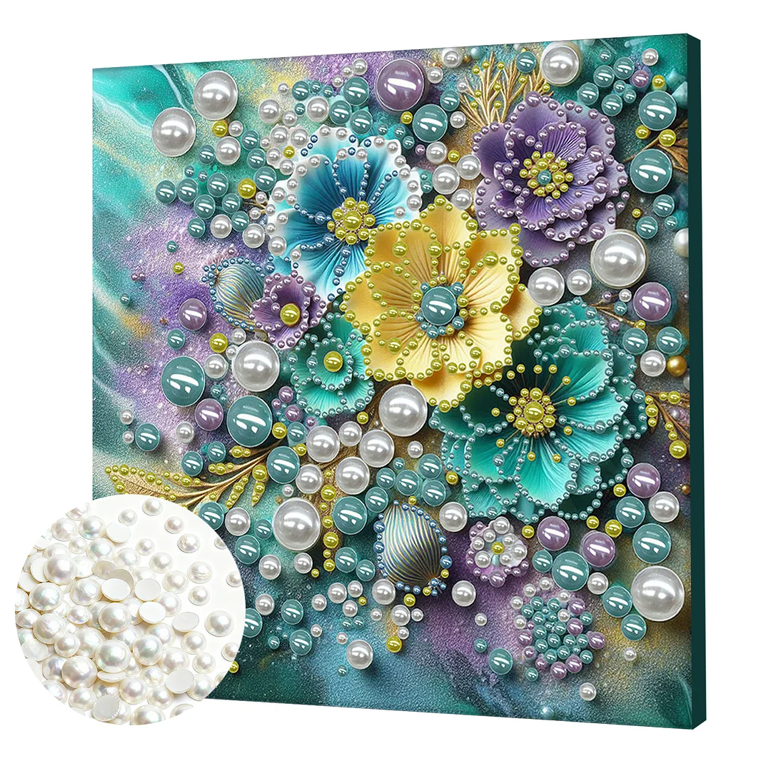 Fresh Flowers - DIY Pearl Diamond Art Kit With Frame 30*30cm