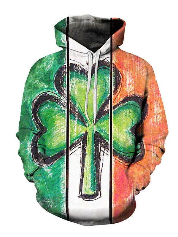St. Patrick's Day Clover Hoodie For Adult-elleschic