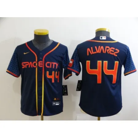 Youth Houston Astros #44 Yordan Alvarez 2022 Navy City Connect Stitched Jersey CPNW