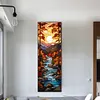 5D DIY Full Round Stained Glass Partial AB Diamond Painting Girl Beast 35x35cm (B)
