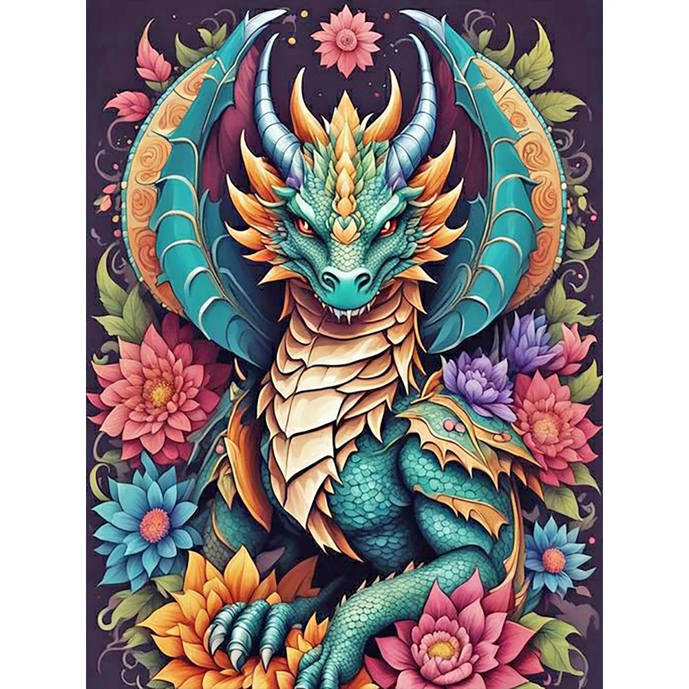 Diamond Painting - Full Round Drill - Colorful Dragon(Canvas|30*40cm)